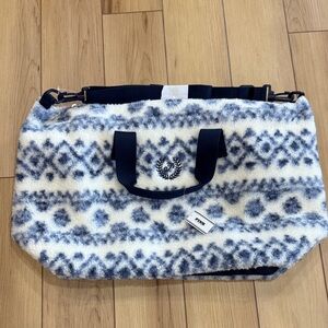 Pink Navy and White Patterned Tote